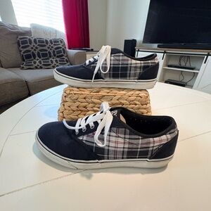 Vans Black and Red Plaid Sneakers Size 13